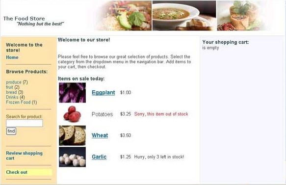 The Food Store website